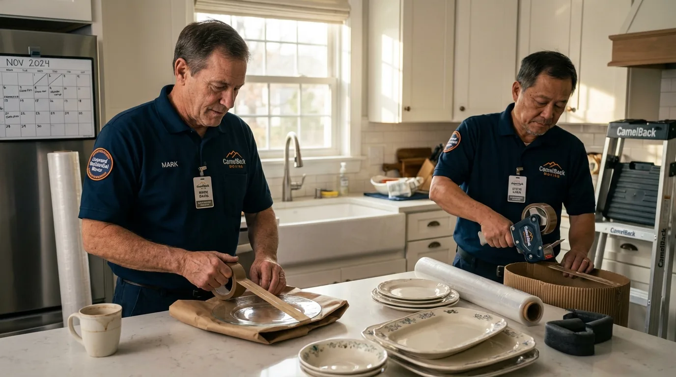 Professional crew packing kitchen dishware in Ogden, UT